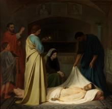 El entierro de san Lorenzo en las catacumbas de Roma